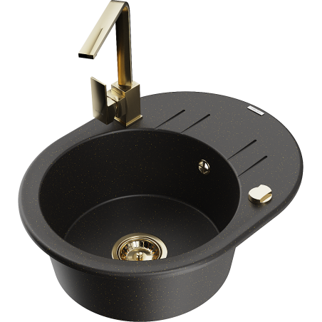 Mexen Kevin гранитна мивка с 1 камера с отцедник и кухненски смесител Rita,