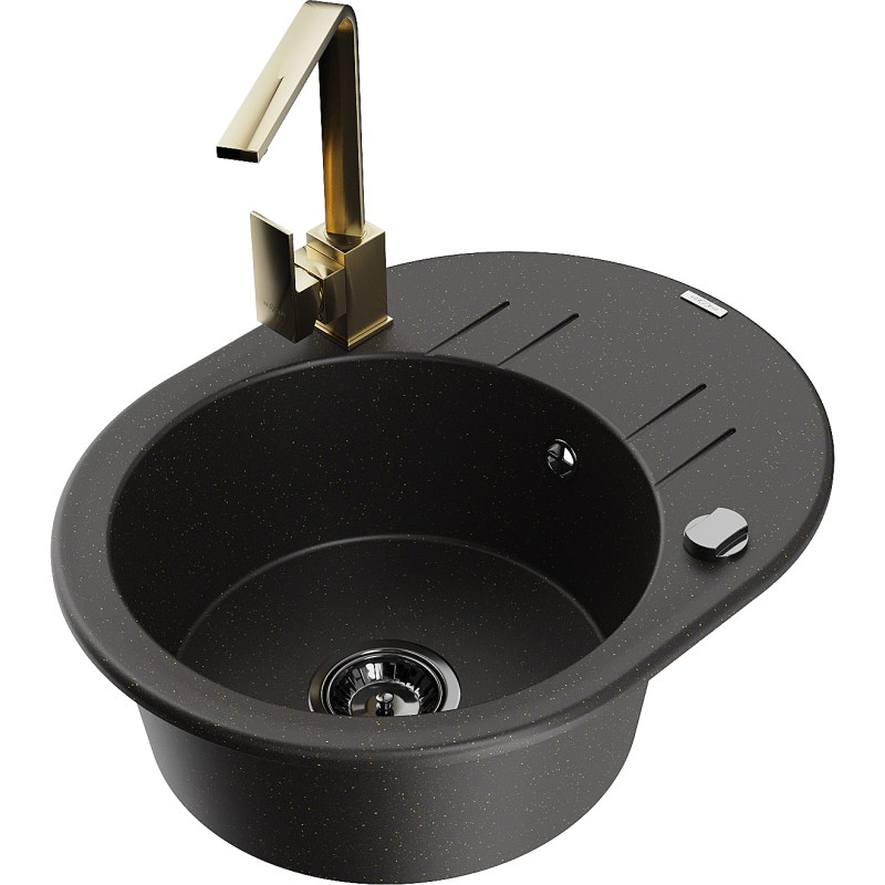 Mexen Kevin гранитна мивка с 1 отделение с отцедник и кухненски смесител Rita,