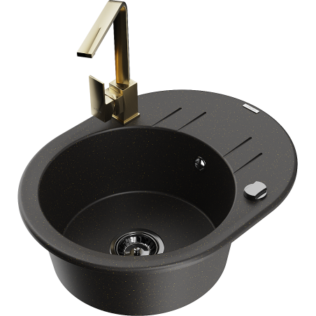 Mexen Kevin гранитна мивка с 1 отделение с отцедник и кухненски смесител Rita,