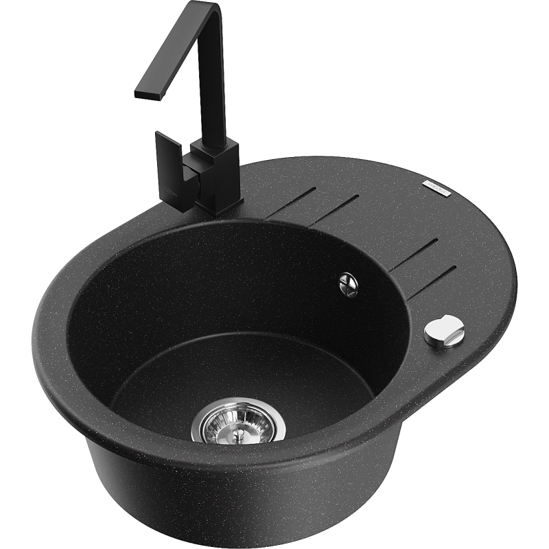 Mexen Kevin гранитна мивка с 1 отделение, с отцедник и кухня батерия Rita,