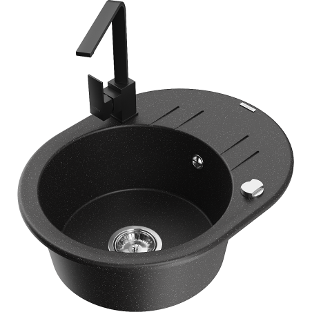 Mexen Kevin гранитна мивка с 1 отделение, с отцедник и кухня батерия Rita,