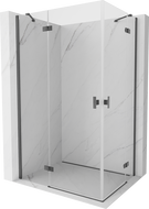 Mexen Mist-H Дуо душ кабина с панти лява 105 x 80 см, прозрачна, четка сив