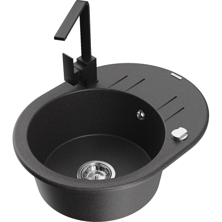 Mexen Kevin гранитна мивка с една камера с отцедник и кухненски смесител