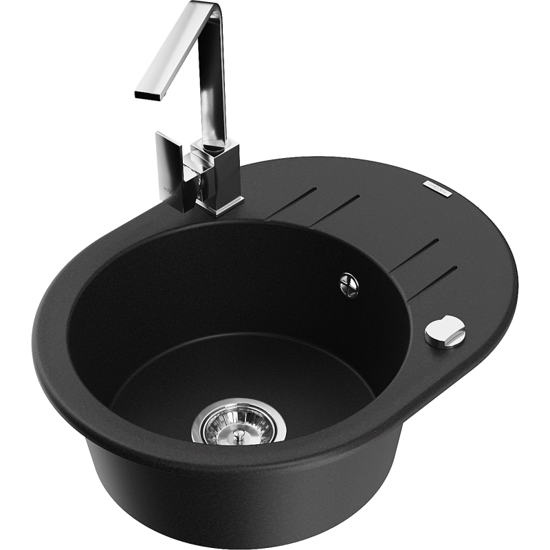 Mexen Kevin гранитна мивка с 1 отделение с отцедник и кухненски смесител Rita,