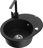 Mexen Kevin гранитна кухненска мивка с една камера със сушилник и