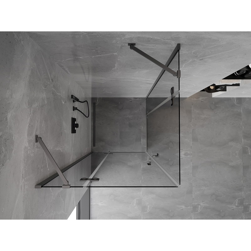 Mexen Mist-H Двойна душ кабина с врати на панти 75 x 75 см, прозрачна, оръжеен