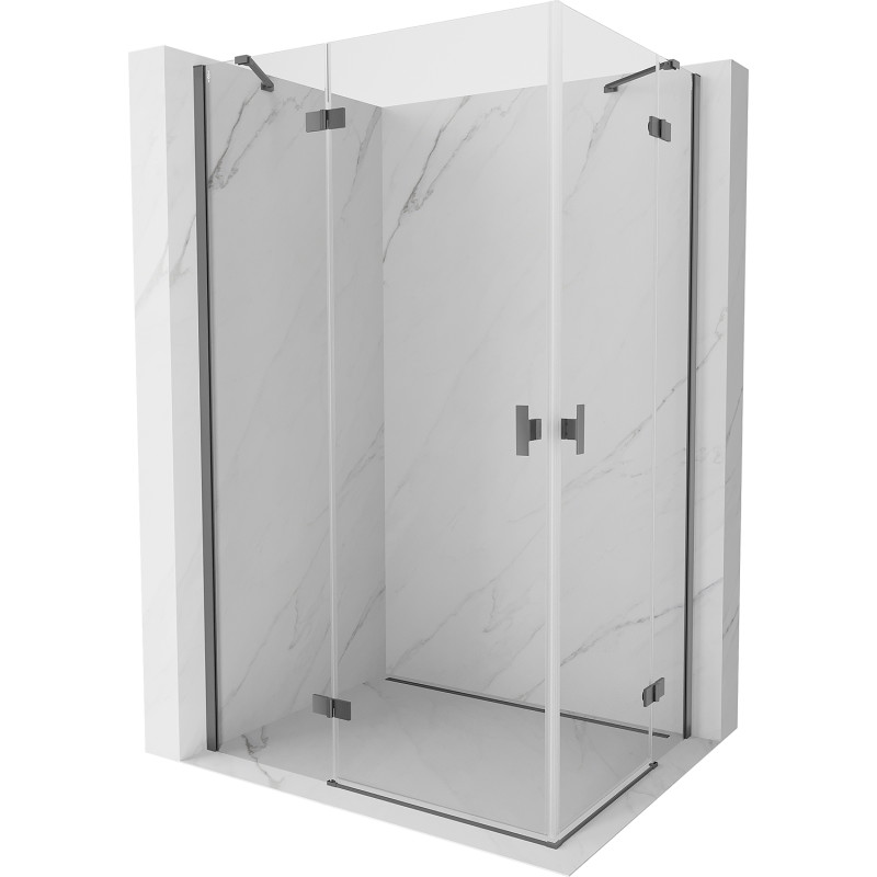 Mexen Mist-H Дуо душ кабина лява 95 x 85 см, прозрачна, тъмен метал - 8A5-095L-085P-95-00