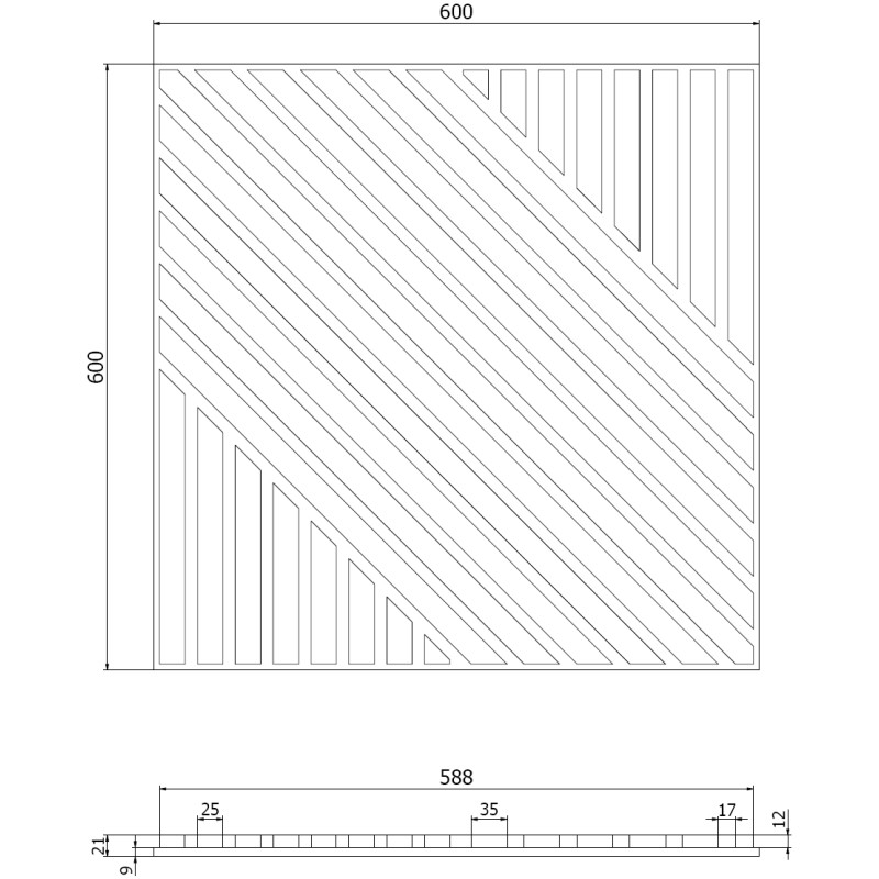 Mexen Linea 26 акустичен стенен панел 60 x 60 см (4 бр.), филц 9 мм, технически
