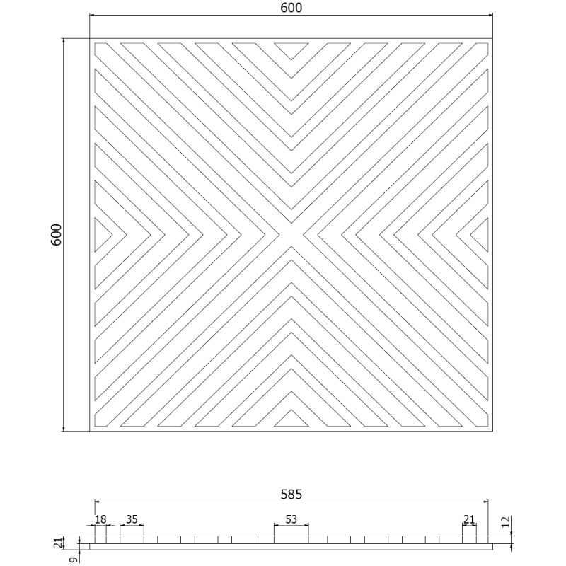 Mexen Linea 01 акустичен стенен панел 60 x 60 см (4 бр.), филц 9 мм, технически