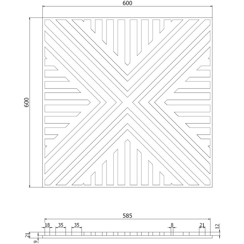 Mexen Linea 06 Акустичен стенен панел 60 x 60 см (4 бр.), филц 9 мм, технически