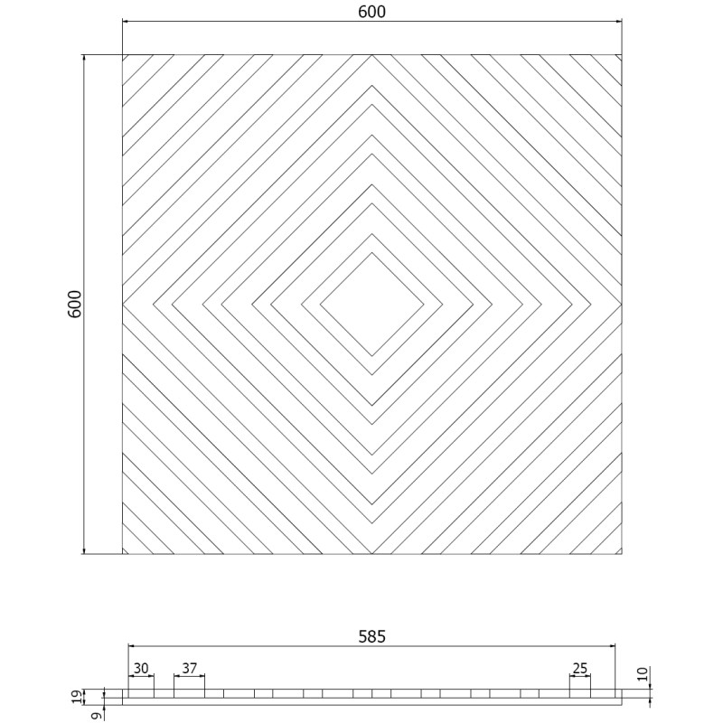 Mexen Linea 03 акустичен стенен панел 60 x 60 cm (4 бр.), филц 9 mm, технически