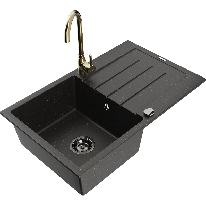 Mexen Bruno гранитна кухненска мивка с 1 гнездо със сушилня и кухненски