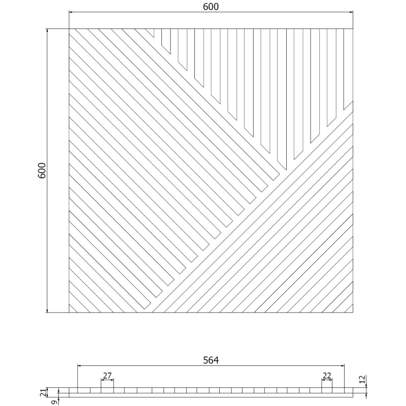 Mexen Linea 25 акустичен стенен панел 60 x 60 см (4бр.), филц 9 мм, технически