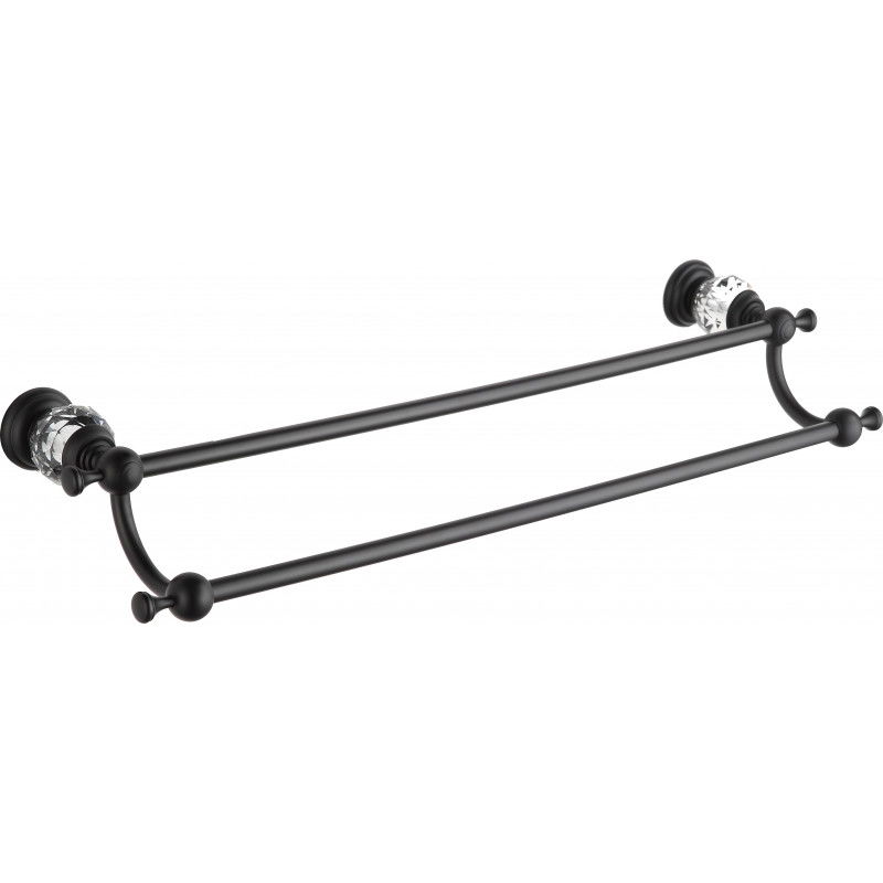 Mexen Estela двойна закачалка за кърпи, черна - 7011525-70