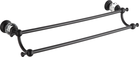 Mexen Estela двойна закачалка за кърпи, черна - 7011525-70