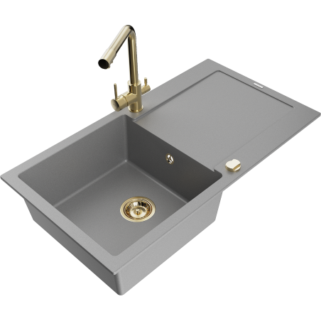 Mexen Leo гранитна кухненска мивка с 1 отделение и отцедник с кухненски