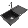 Mexen Leo гранитна мивка с 1 корито с отцедник и кухненски батер Duero,