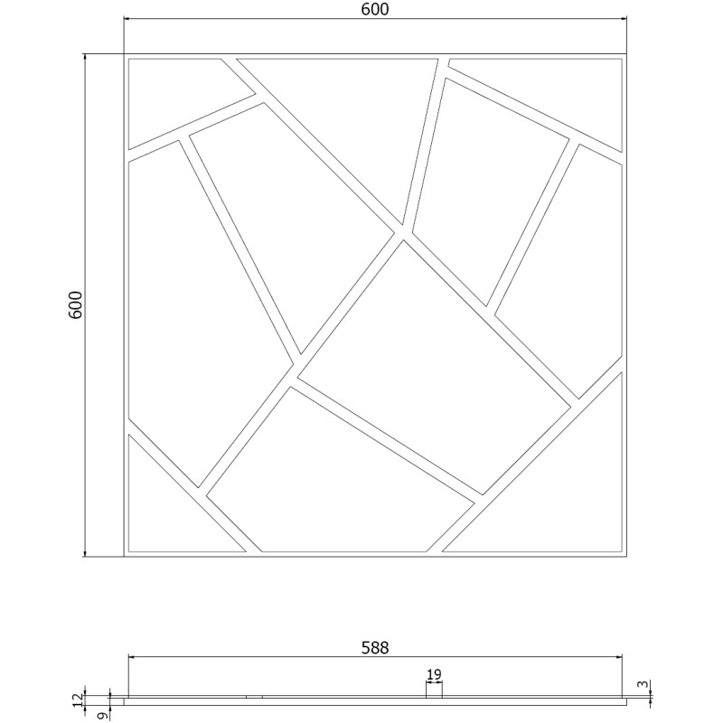 Mexen Form 04 Акустичен стенен панел 60 x 60 см (4 бр.), филц 9 мм, технически