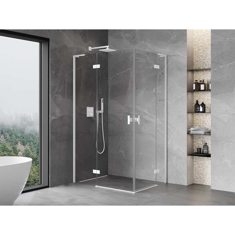 Mexen Mist-H L Двоен душ кабина врата лява 120 x 115 см, прозрачна, бяла