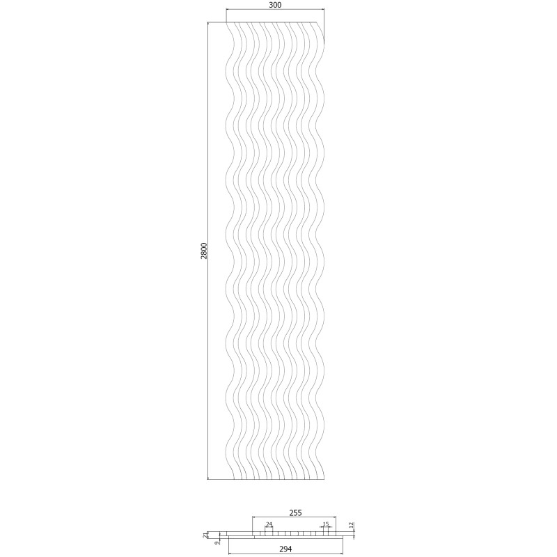 Mexen Lam-SF 02 Акустични стенни ламели 280 x 30 см, филц 9 мм, технически фурнир,