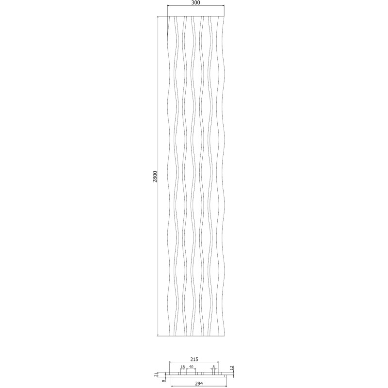 Mexen Lam-SF 01 Lam-SF 26 ламели стени акустични 280 x 30 см, филц 9 мм, технически