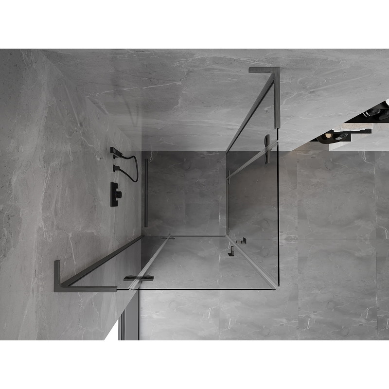 Mexen Mist-H L Двойна душ кабина с отваряеми врати 85 x 85 см, прозрачна, четка