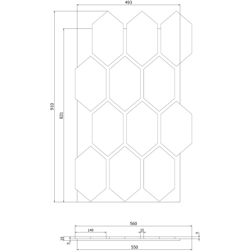 Mexen Form 01 акустичен стенен панел 91 x 56 см (4 бр.), филц 9 мм, технически