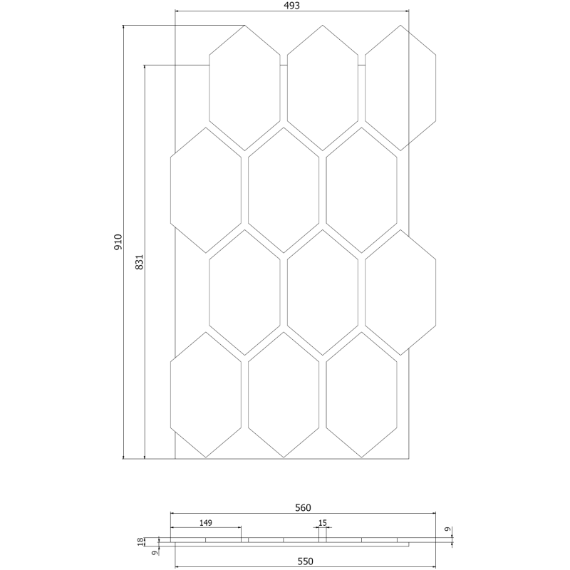 Mexen Lam-B стенно ламелно покритие 275 x 30 cm, HDF плоча 4 mm, технически фурнир, Пясъчен дъб - S100-275307-3015-001