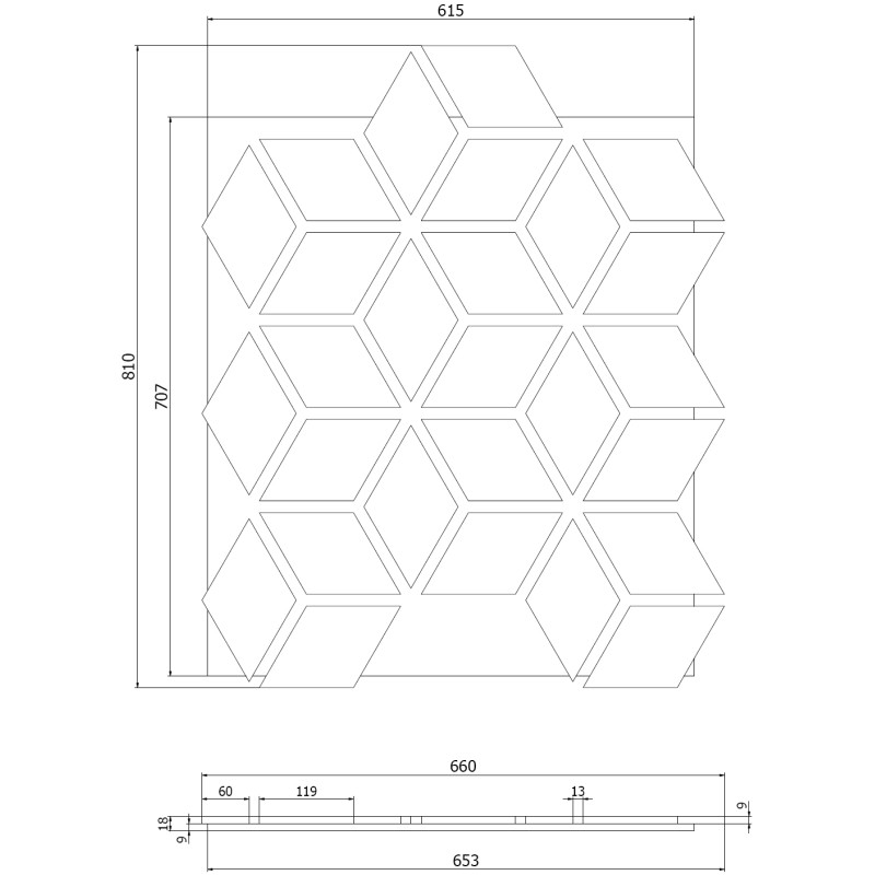 Mexen Form 02 акустичен стенен панел 81 x 66 см (4 бр.), филц 9 мм, технически