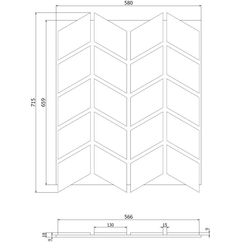 Mexen Form 03 акустичен стенен панел 71,5 x 58 см (4 бр.), филц 9 мм, технически