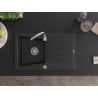 Mexen Cesar гранитна мивка с 1 кош и отцедник и кухненски смесител Telma,
