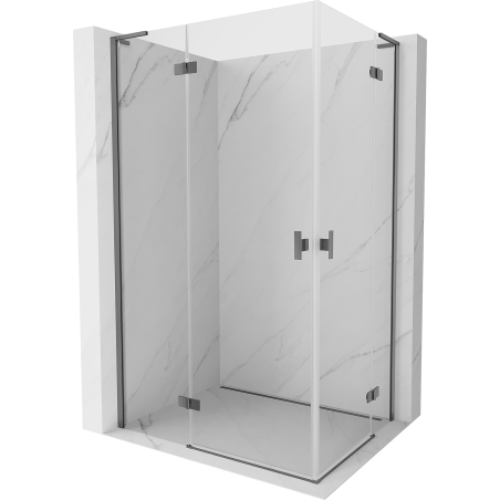 Mexen Mist-H L Duo лява отваряща се душ кабина 100 x 75 см, прозрачна, gun metal