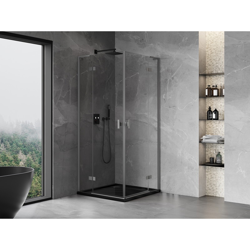 Mexen Mist-H L Двукабинен душ корпус 80 x 80 см, прозрачен, метален - 8A5L-080L-080P-95-00