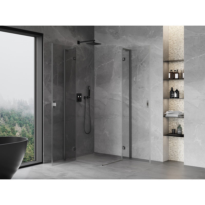 Mexen Mist-H L Двукабинен душ корпус 80 x 80 см, прозрачен, метален - 8A5L-080L-080P-95-00