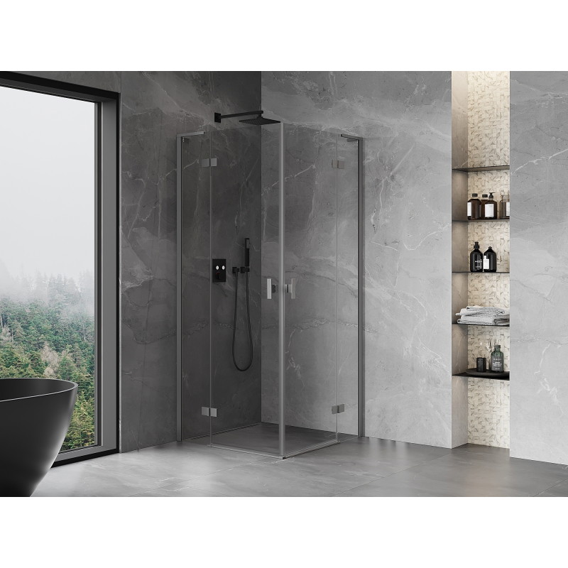 Mexen Mist-H L Двукабинен душ корпус 80 x 80 см, прозрачен, метален - 8A5L-080L-080P-95-00