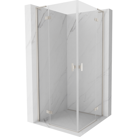 Mexen Mist-H L Duo кабина за душ с въртяща врата 75 x 75 см, прозрачна, четка никел