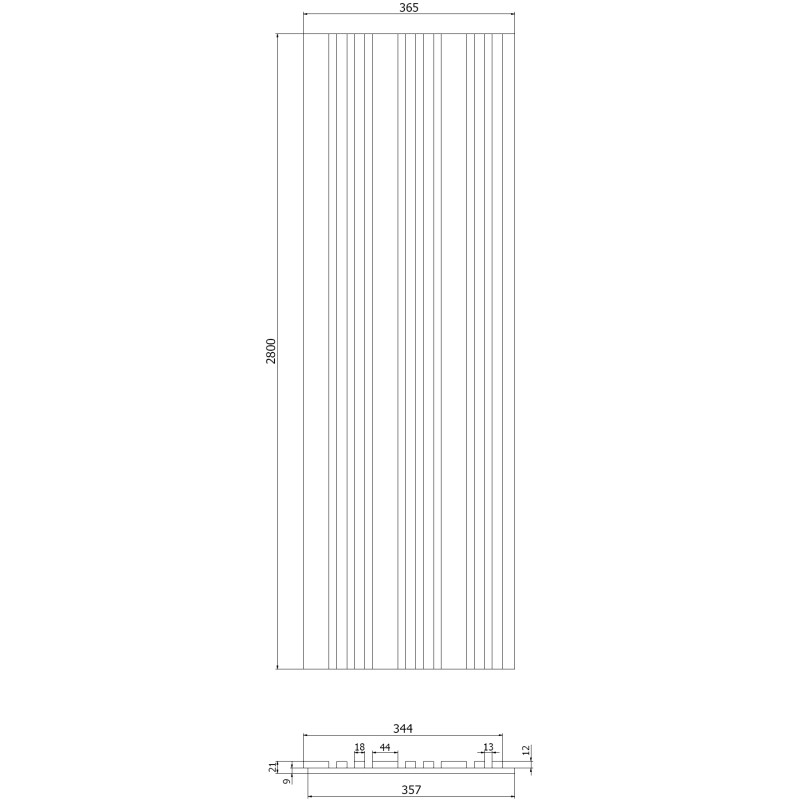 Mexen Lam-F Slim 01 акустични стенни ламели 280 x 36,5 см, филц 9 мм, технически