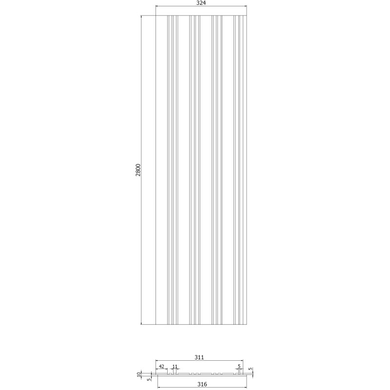 Mexen Lam-F Nano 01 Акустични стенни ламели 280 x 32,4 см, филц 9 мм, технически