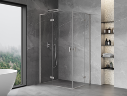 Mexen Mist-H L Двустранна душ кабина с лява врата 115 x 105 см, прозрачна, четкан