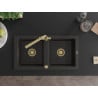 Mexen Mario гранитна кухненска мивка с 2 камери и смесител Duero,