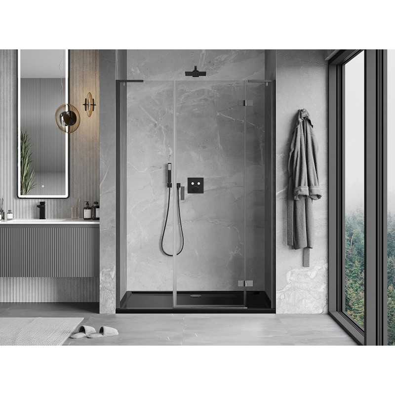 Mexen Mist-H L душ врата с отваряне надясно 155 см, прозрачен, полиран gun gray