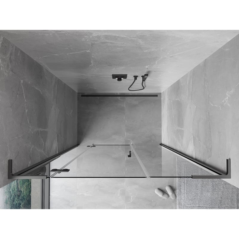 Mexen Mist-H L лява врата за душ кабина 135 см, прозрачна, gun metal - 8A5L-135-001-95-00-L