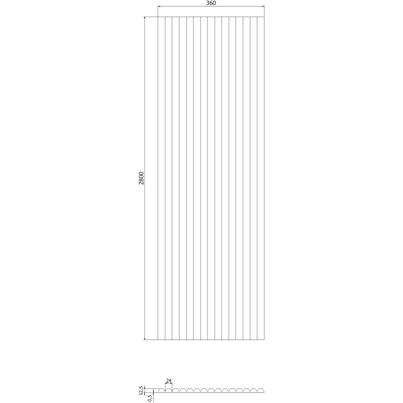 Mexen Ovalo 02 гъвкави оребрени стенни панели 280 x 36 см, технически фурнир,