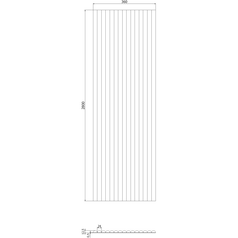 Mexen Ovalo 03 еластични стенни ламели с релеф 280 x 36 см, технически фурнир,