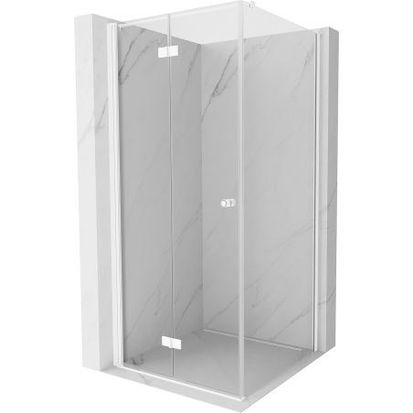 Mexen Mist-F сгъваема лява душ кабина 75 x 75 см, прозрачна, бяла - 8A6T-075-075-20-00-L