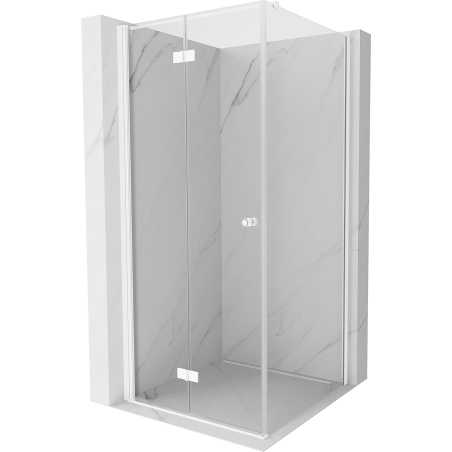 Mexen Mist-F сгъваема душ кабина лява 85 x 85 см, прозрачна, бяла - 8A6T-085-085-20-00-L
