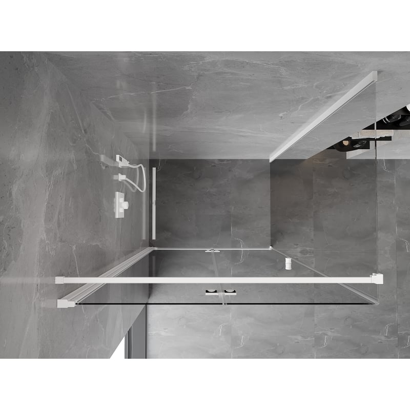 Mexen Mist-F сгъваема лява душ кабина 115 x 95 см, прозрачна, бяла - 8A6T-115-095-20-00-L