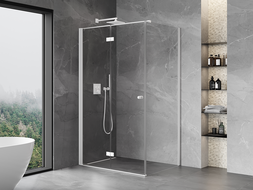 Mexen Mist-F сгъваема душ кабина, лява 75 x 120 см, прозрачна, бяла - 8A6T-075-120-20-00-L