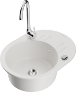 Mexen Kevin гранитна мивка с 1 камера и отцедник с кухненски смесител Telma,