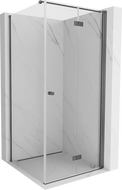 Mexen Mist-F сгъваема душ кабина дясна 75 x 75 см, прозрачна, графитена с четка